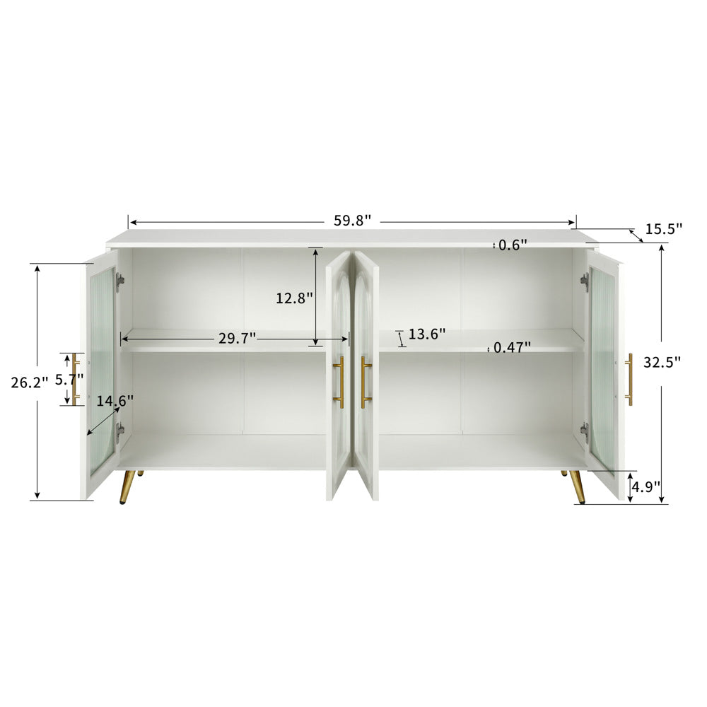 65" Brevy TV Console, White