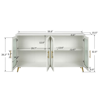 65" Brevy TV Console, White