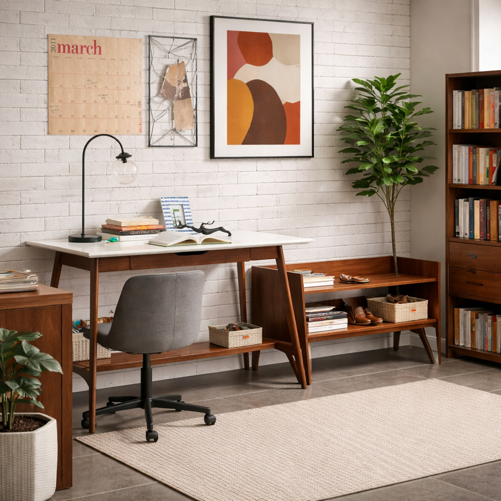 Parker Mid-Century Desk with Storage