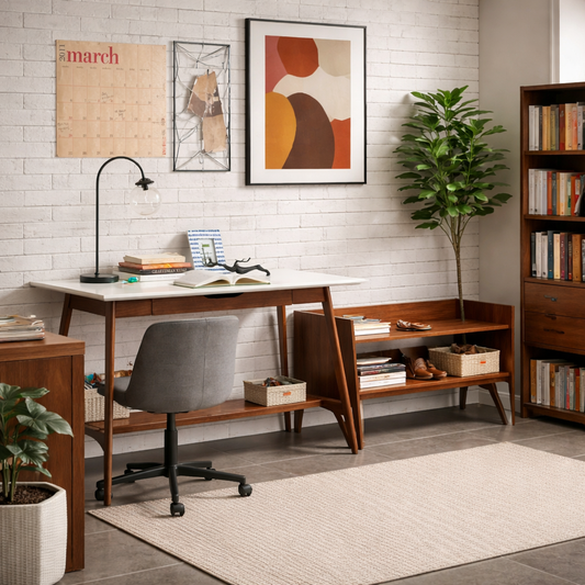 Parker Mid-Century Desk with Storage