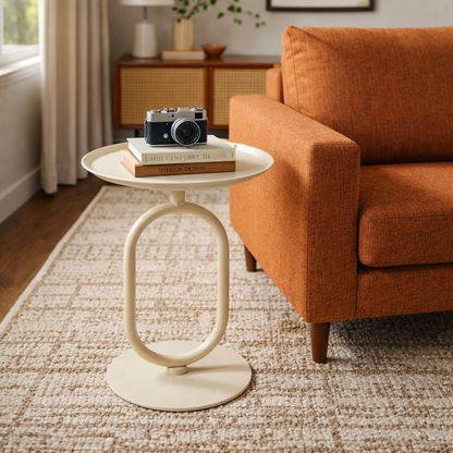 Elio Sculptural Pedestal Side Table