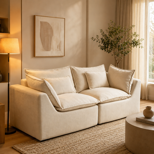 Aveline Modular Cloud Sofa, Ancient White