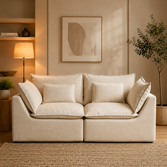 Aveline Modular Cloud Sofa, Ancient White