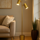 Harmony Brassed Gold Triple Spot Floor Lamp