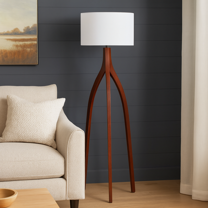 Wishbone Walnut Tripod Floor Lamp