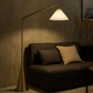 Lisbon Antique Brass Floor Lamp with Coned Base
