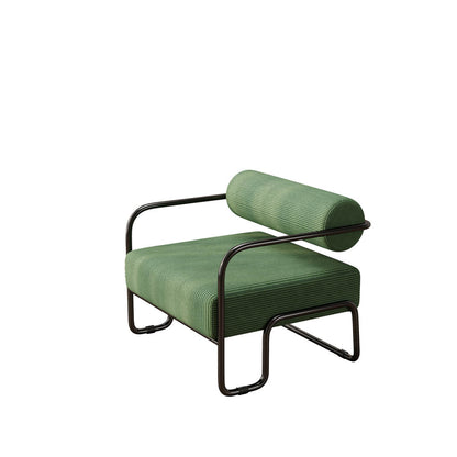 Sculptural Metal Frame Lounge Chair – Olive Corduroy