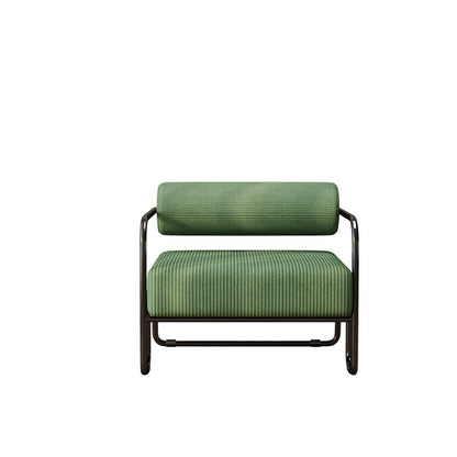 Sculptural Metal Frame Lounge Chair – Olive Corduroy