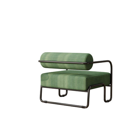 Sculptural Metal Frame Lounge Chair – Olive Corduroy