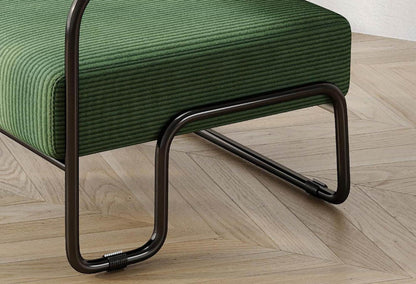 Sculptural Metal Frame Lounge Chair – Olive Corduroy
