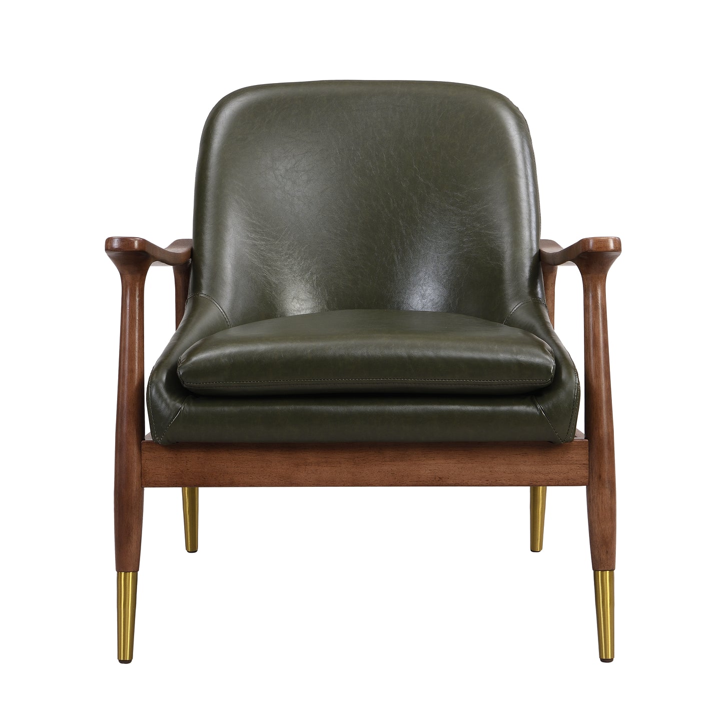 Kova Mid-Century Faux Leather Accent Chair