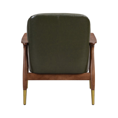 Kova Mid-Century Faux Leather Accent Chair