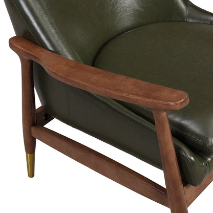 Kova Mid-Century Faux Leather Accent Chair