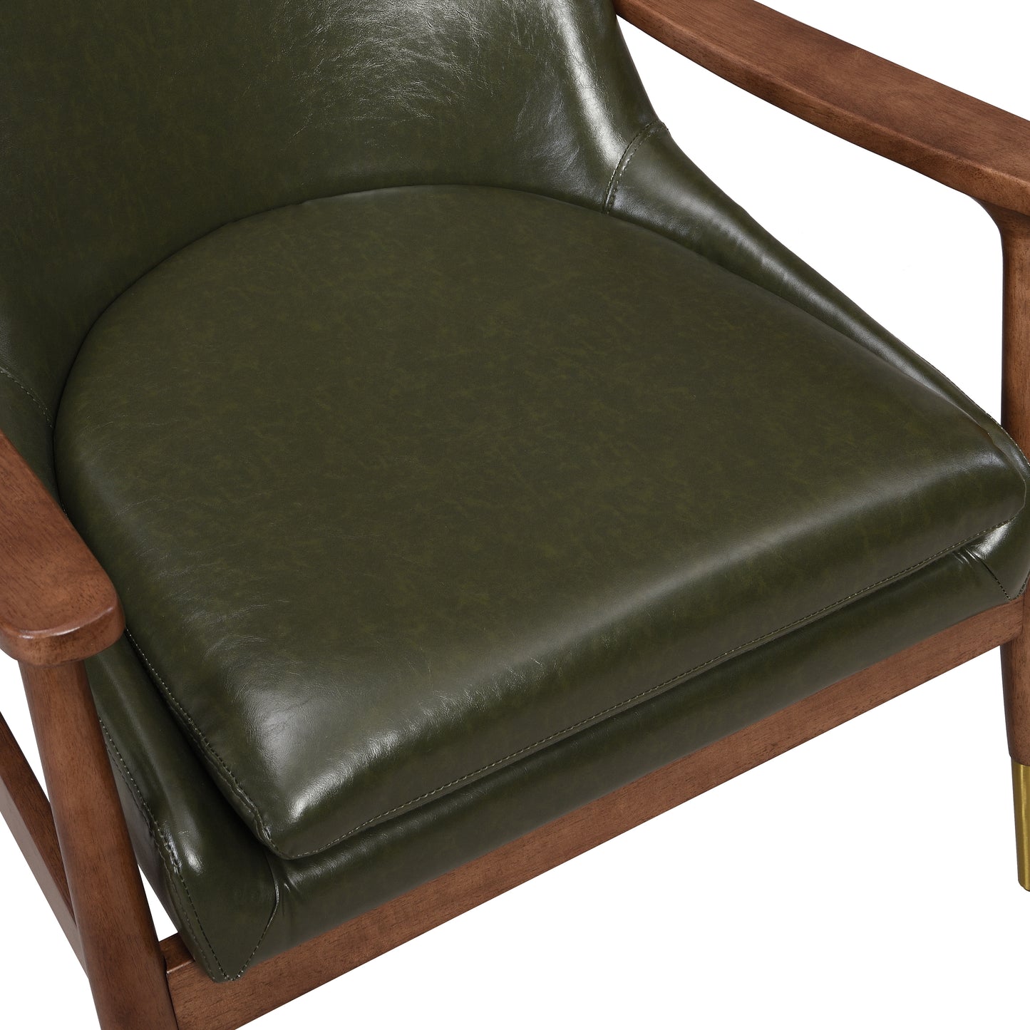 Kova Mid-Century Faux Leather Accent Chair