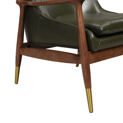 Kova Mid-Century Faux Leather Accent Chair
