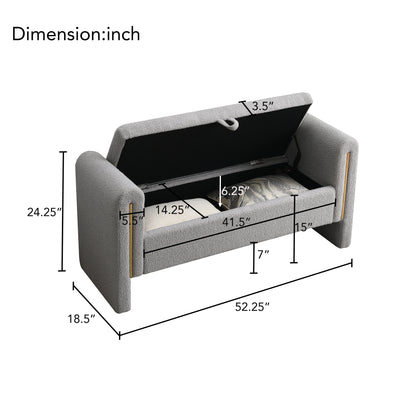 Marlowe Teddy Storage Bench, Grey