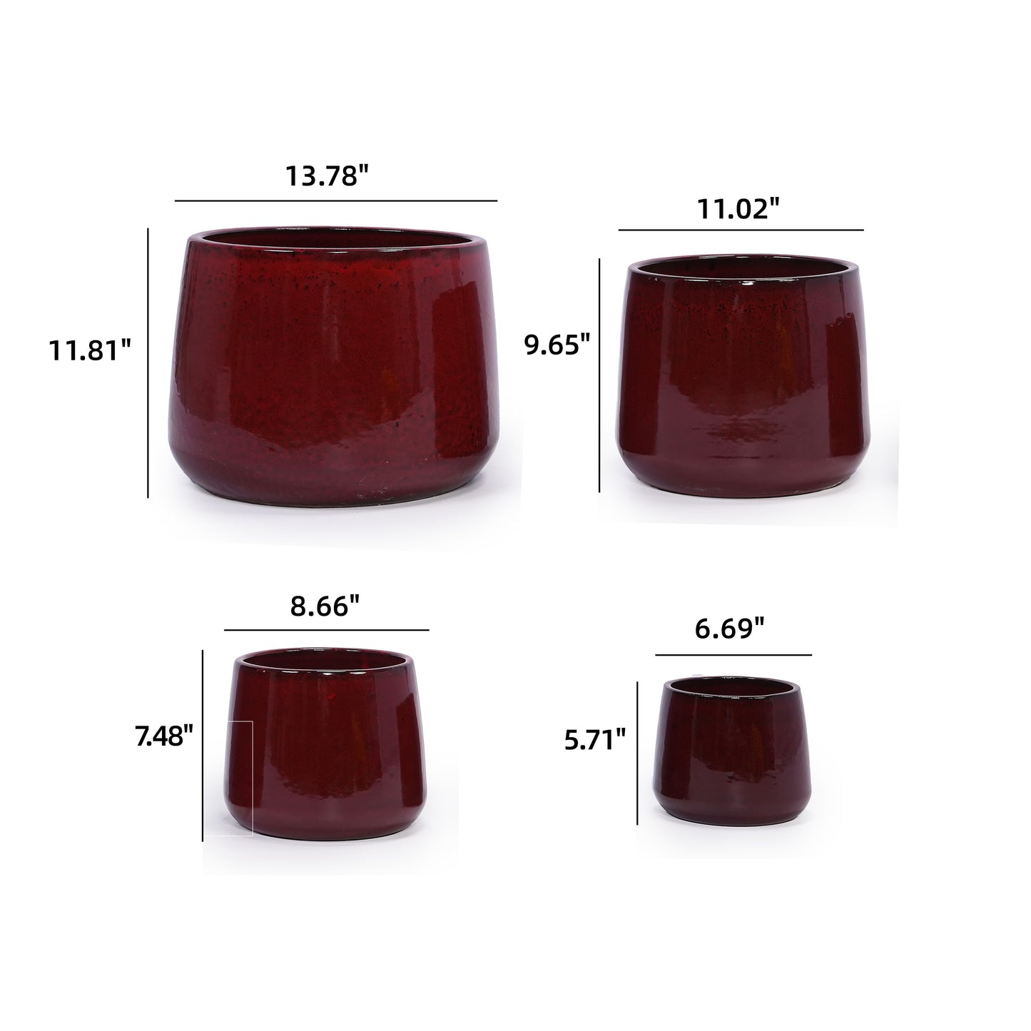 Roux Glazed Ceramic Planter Set