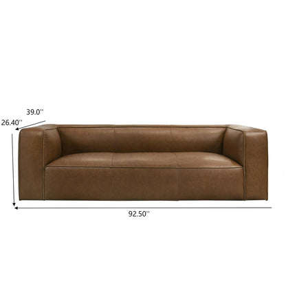 Colton Low-Profile Leather Sofa, Saddle Tan
