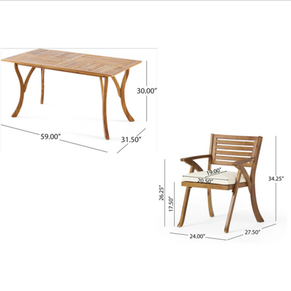 Hermosa 7-Piece Wood Dining Set