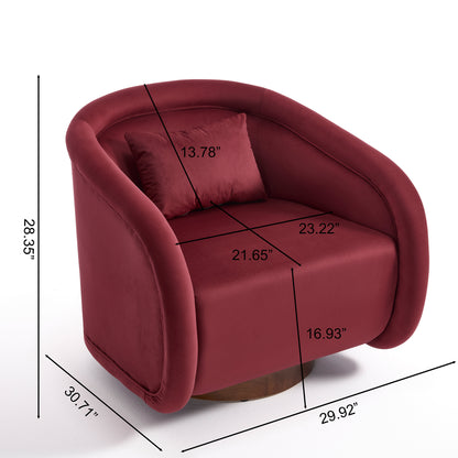 Elara Velvet Swivel Barrel Chair