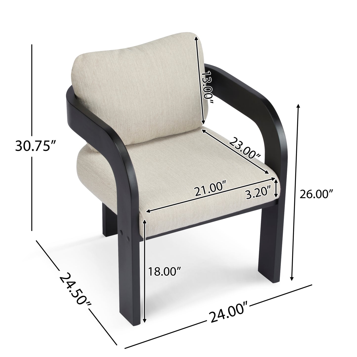 Lucien Upholstered Dining Armchairs (Set of 2), Black