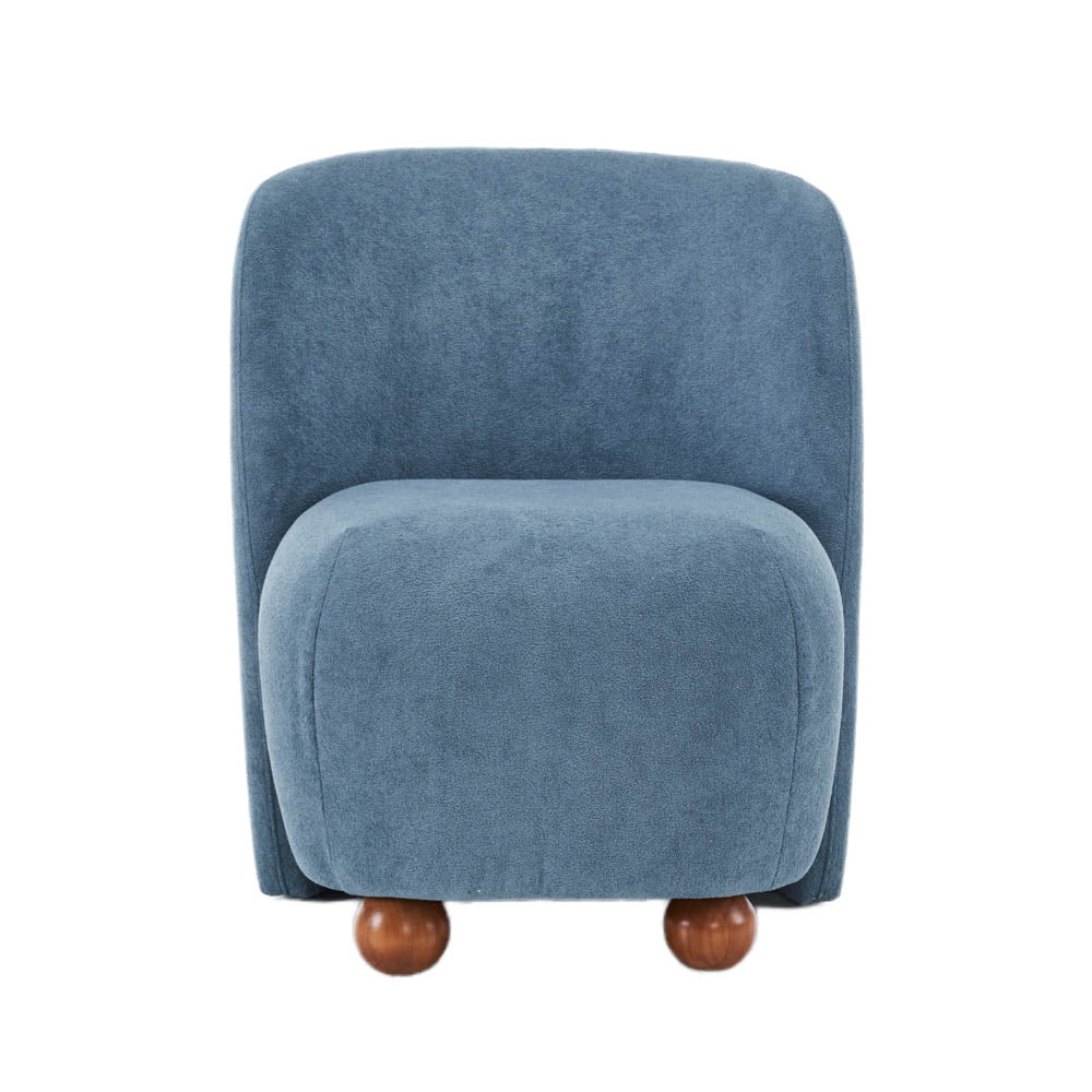 Ellie Armless Accent Chair, Blue