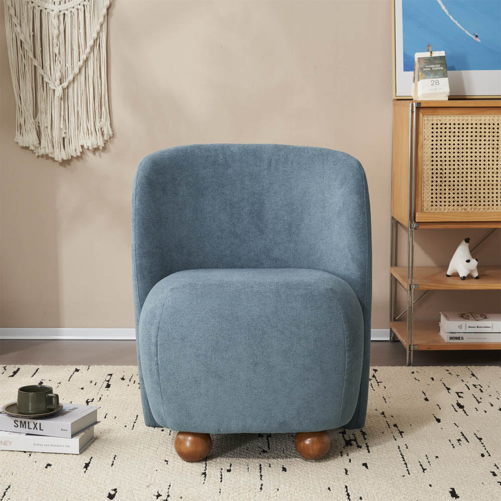 Ellie Armless Accent Chair, Blue