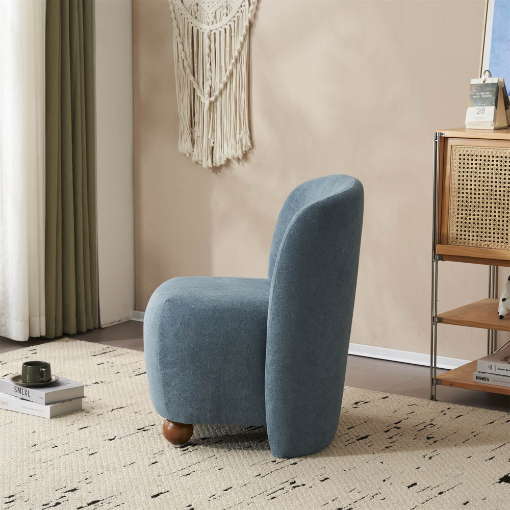 Ellie Armless Accent Chair, Blue