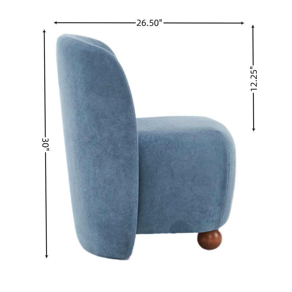 Ellie Armless Accent Chair, Blue
