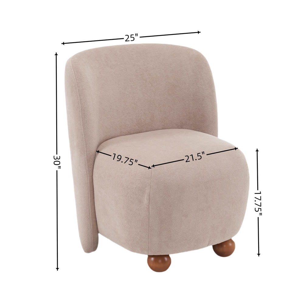 Ellie Armless Accent Chair, Khaki