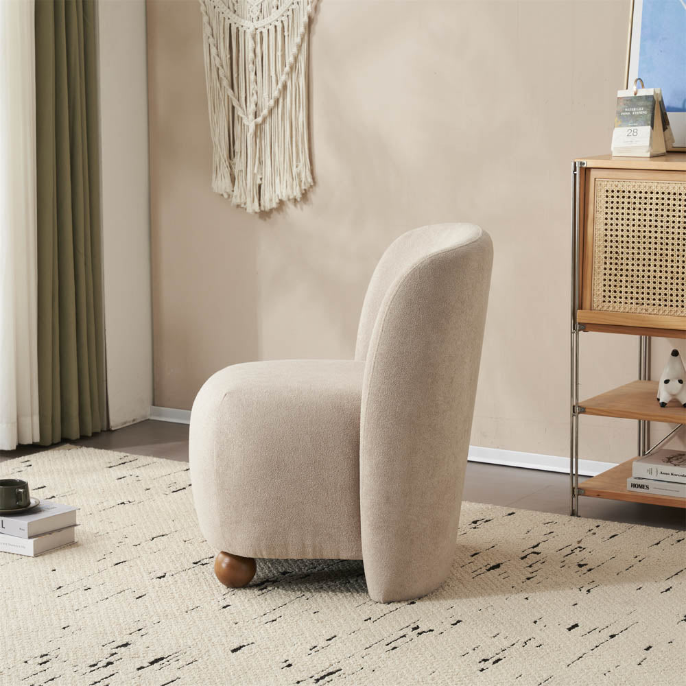 Ellie Armless Accent Chair, Khaki