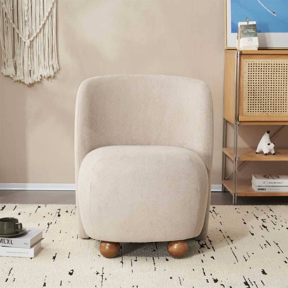 Ellie Armless Accent Chair, Khaki