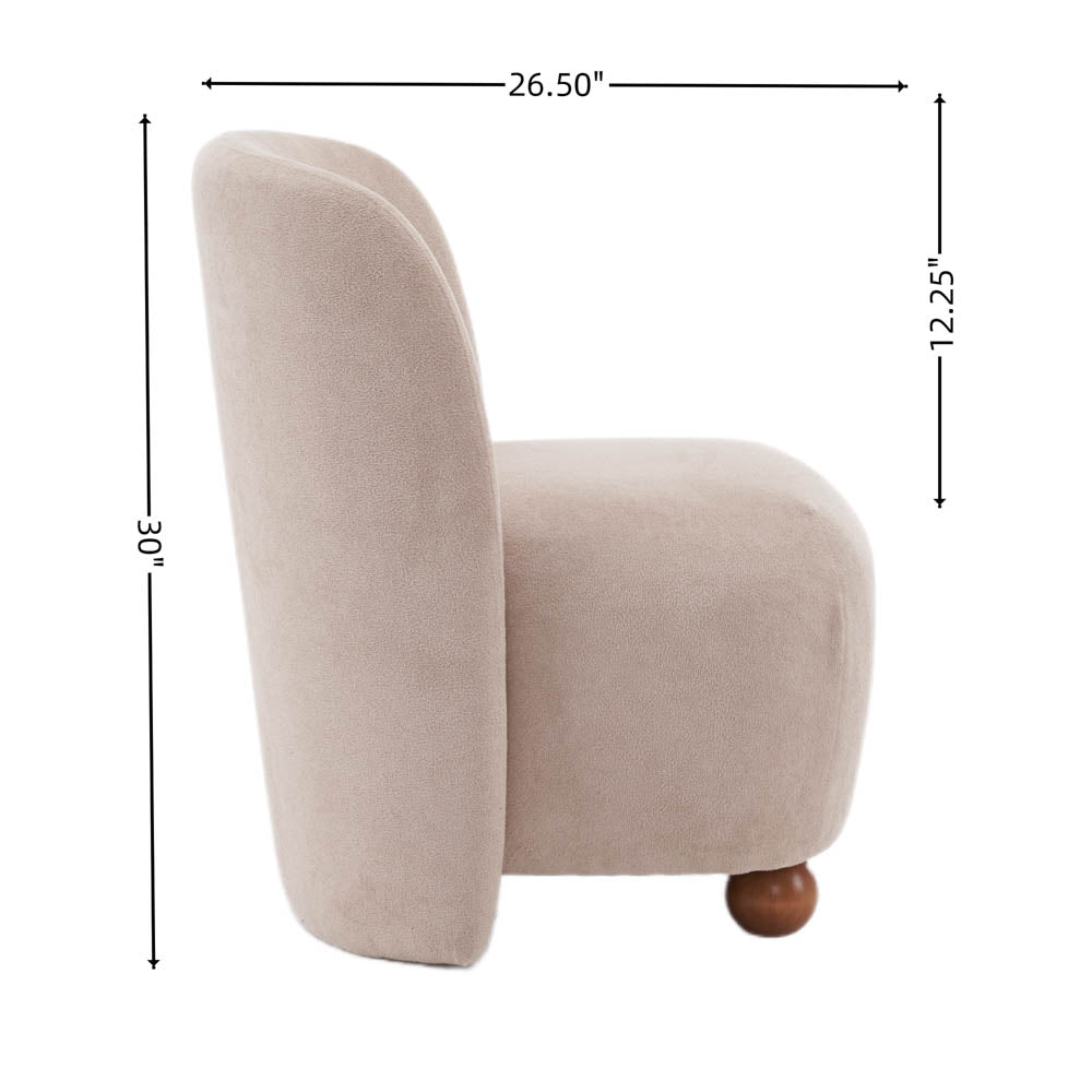 Ellie Armless Accent Chair, Khaki