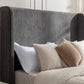 Harper Upholstered Queen Bed, Dark Gray