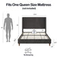 Harper Upholstered Queen Bed, Dark Gray