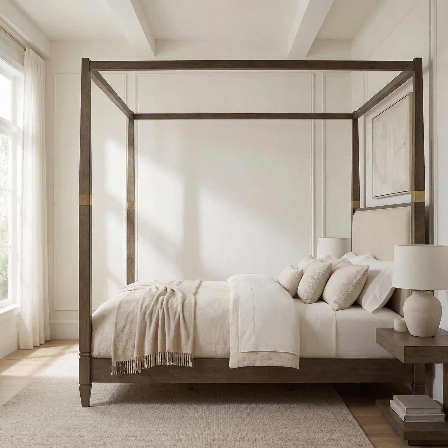 Arden Canopy Upholstered Bed, Queen