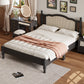 Jusu Rattan Headboard Queen Sized Bed, Black