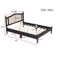 Jusu Rattan Headboard Queen Sized Bed, Black