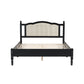 Jusu Rattan Headboard Queen Sized Bed, Black