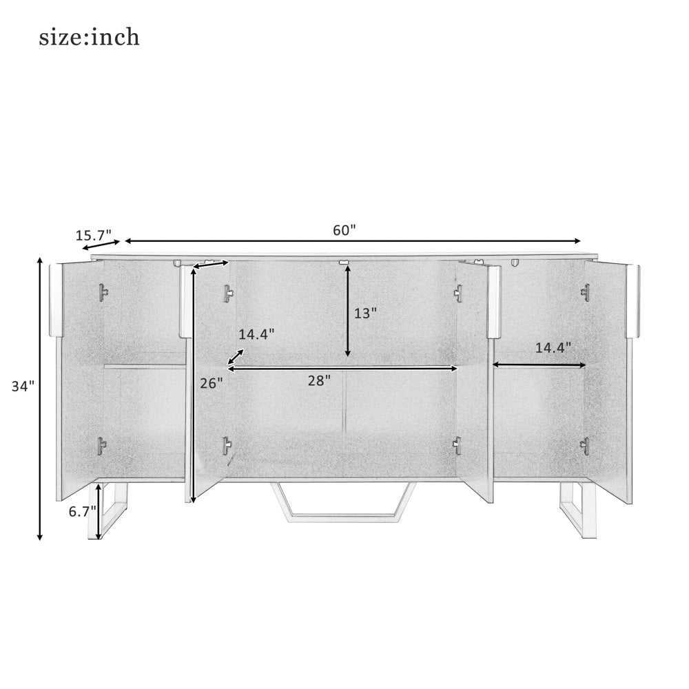 Kyrie Sideboard Storage Cabinet, White