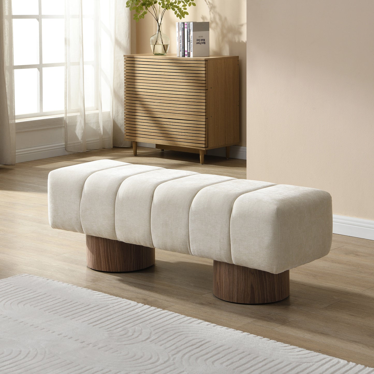 Linden Upholstered Chenille Bench