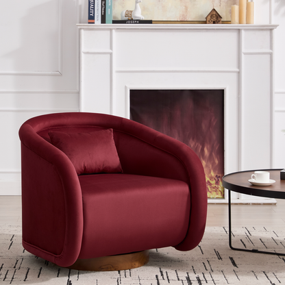 Elara Velvet Swivel Barrel Chair
