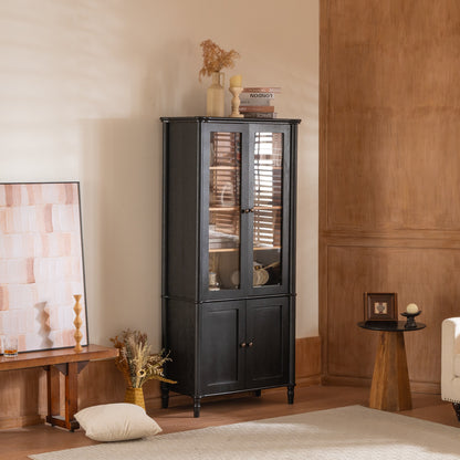 Harrison Glass Door Display Cabinet, Black