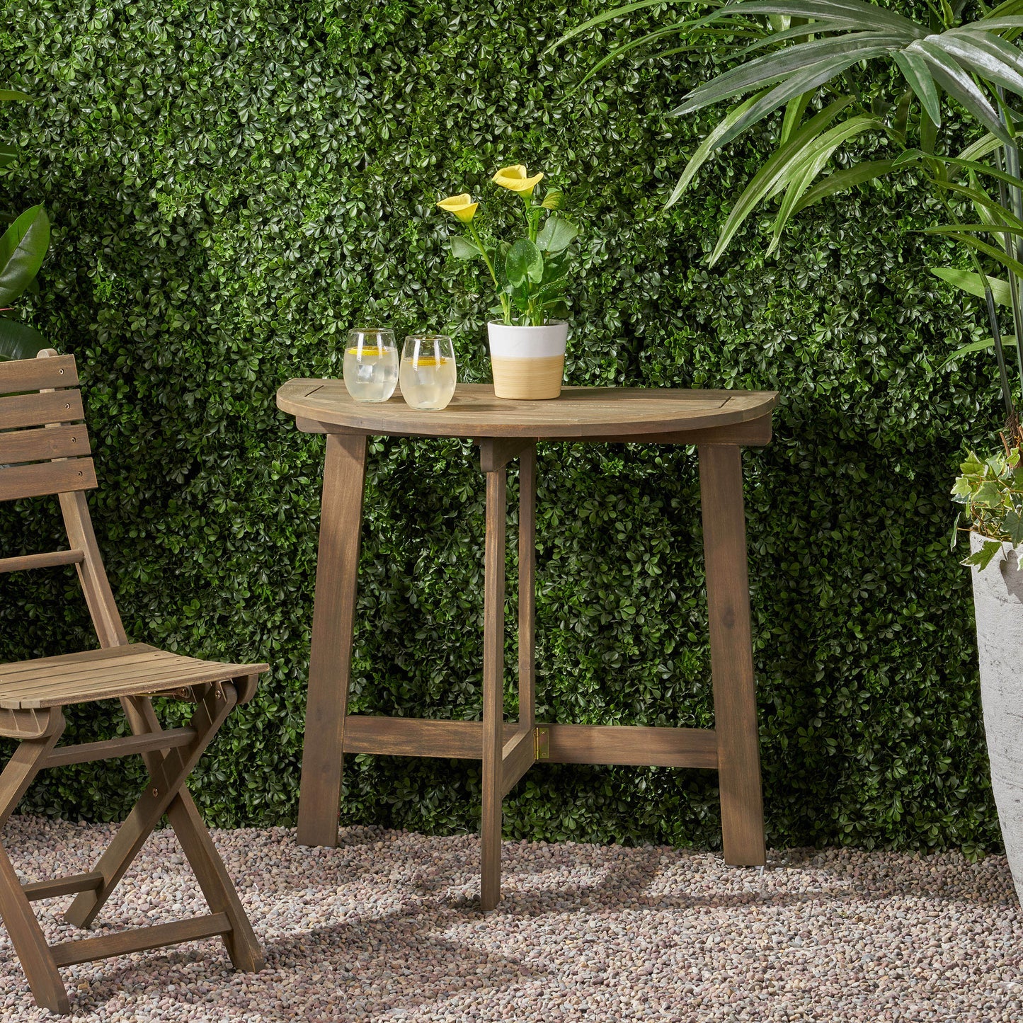 Ardin Folding Bistro Table, Grey Finish