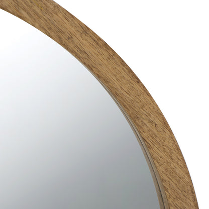 Round Mango Wood Wall Mirror