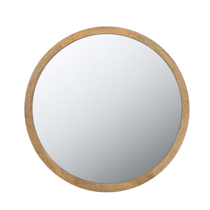 Round Mango Wood Wall Mirror