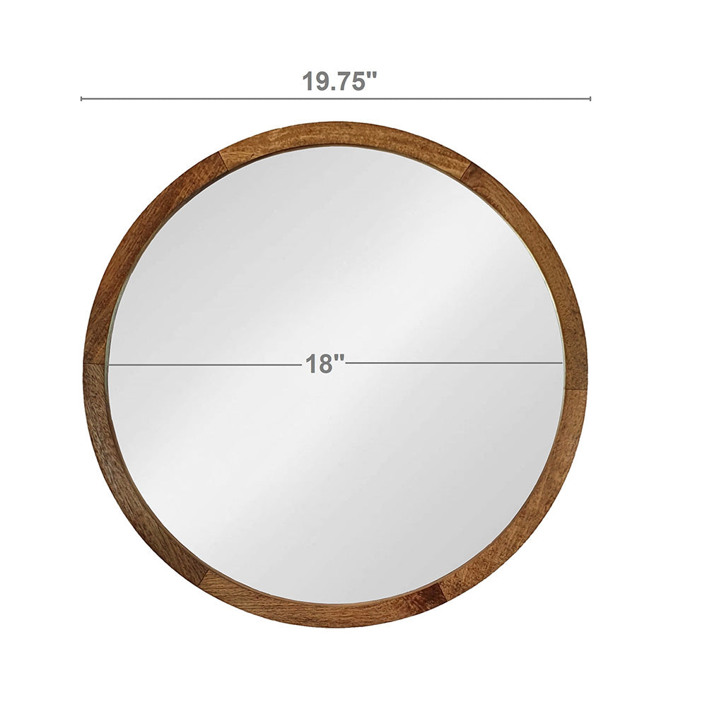 Mango Wood Wall Mirror, 20"x 20"