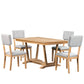 Mela 5-Piece Solid Wood Dining Table Set, Natural