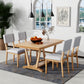 Mela 5-Piece Solid Wood Dining Table Set, Natural