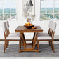 Mela 5-Piece Solid Wood Dining Table Set, Walnut